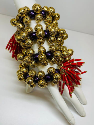 Julie Rubaro Purple and Red Wrap Bracelet Devil's Details